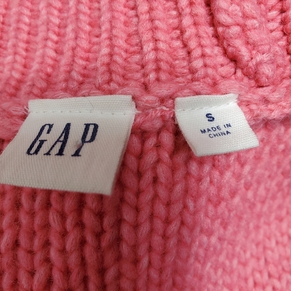Gap Pink Wool Open Cardigan Cable Knit Sleeves - Picture 7 of 12